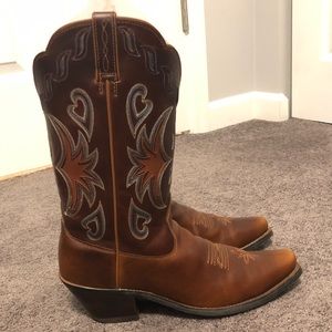 Ariat Women’s Leather Inlay Cowboy Boots, Size 10